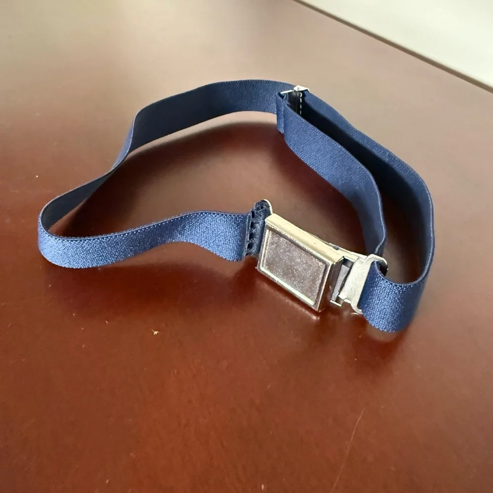 Youth Navy Blue Belt with Silver Buckle